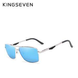 KINGSEVEN Brand Stainless Steel Men's Rectangle Sun Glasses